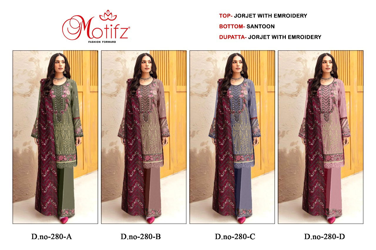 Motifz 280 ABCD Heavy Designer Festive Wear Wholesale Pakistani Salwar Suits 